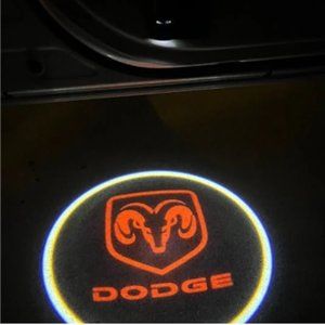 *BRIGHT* 'DODGE' Logo Welcome/Entrance LED Projector Door/floor Light Set Of 2